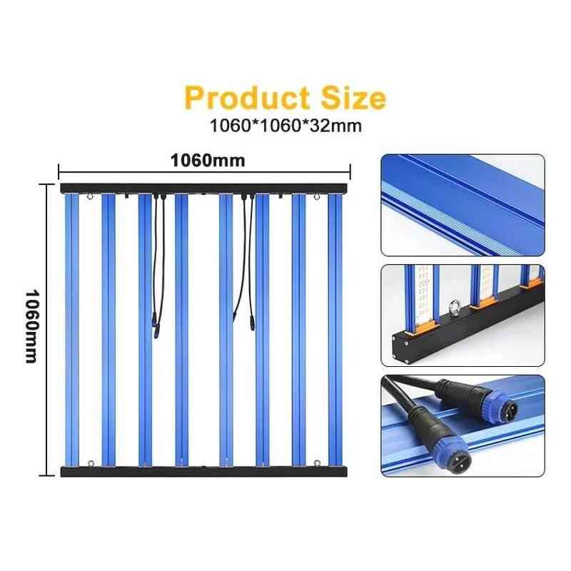 Bitki Yetiştirme Seti No 2 4 Profesyonel Bitki Yetiştirme Seti'ndeki 650W Samsung 8-Bar LED lamba