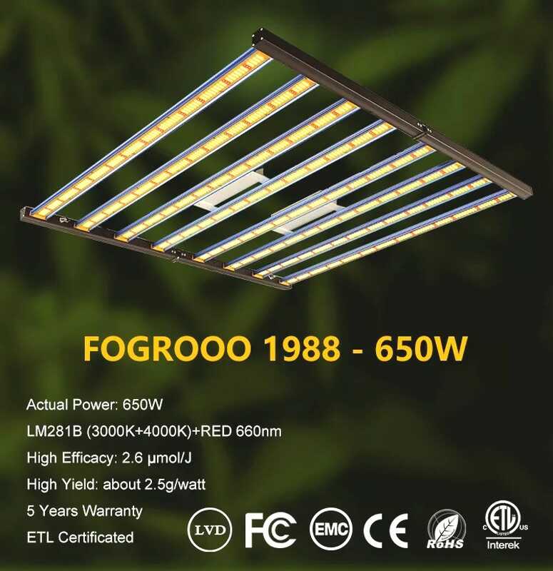 Bitki Yetiştirme Seti No 2 3 Profesyonel Bitki Yetiştirme Seti'ndeki 650W Samsung 8-Bar LED lamba