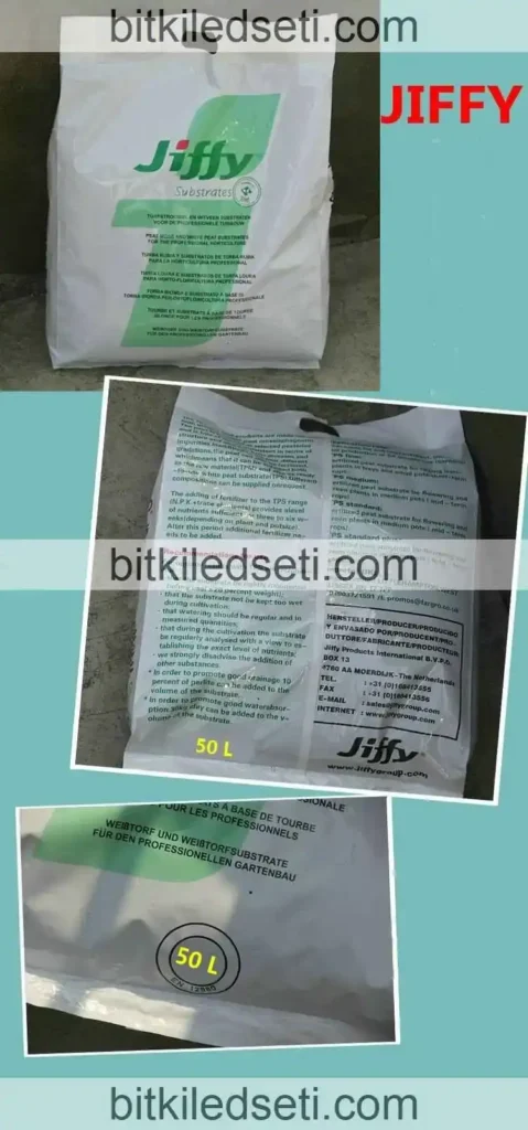 Jiffy Mix 50 Litre Organik Toprak 9 Jiffy Mix 50 Litre organik solucan gübreli torf karışımı paketi
