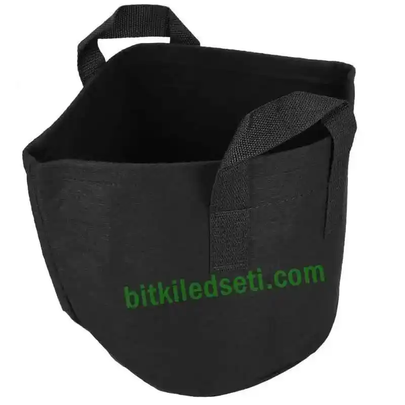 7.5 Litre Kumaş Saksı 6 11 litrelik kumaş saksının güçlendirilmiş taşıma kulpları