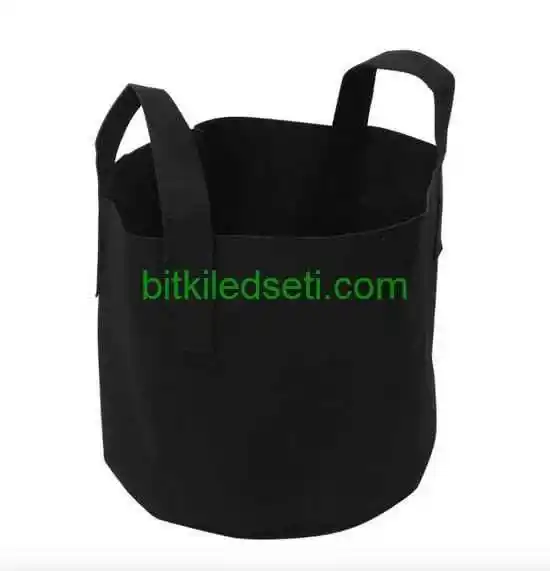 7.5 Litre Kumaş Saksı 13 7.5 Litre hacminde, taşıma kulplu siyah kumaş saksı