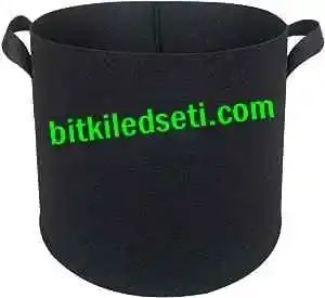 15 Litre Kumaş Saksı 5 11 Litre hacminde, taşıma kulplu siyah kumaş saksı