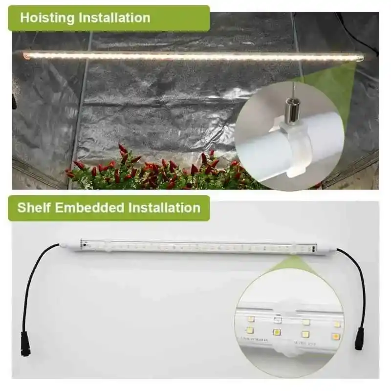 LED Sera Bitki Yetiştirme Lambaları: T8 Bitki Lambası 14 T8 LED tam spektrum bitki yetiştirme lambası ve montaj klipsleri