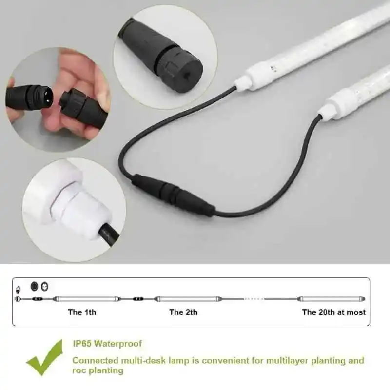 İki adet T8 LED lambanın ara bağlantı kablosu ile birbirine bağlanması