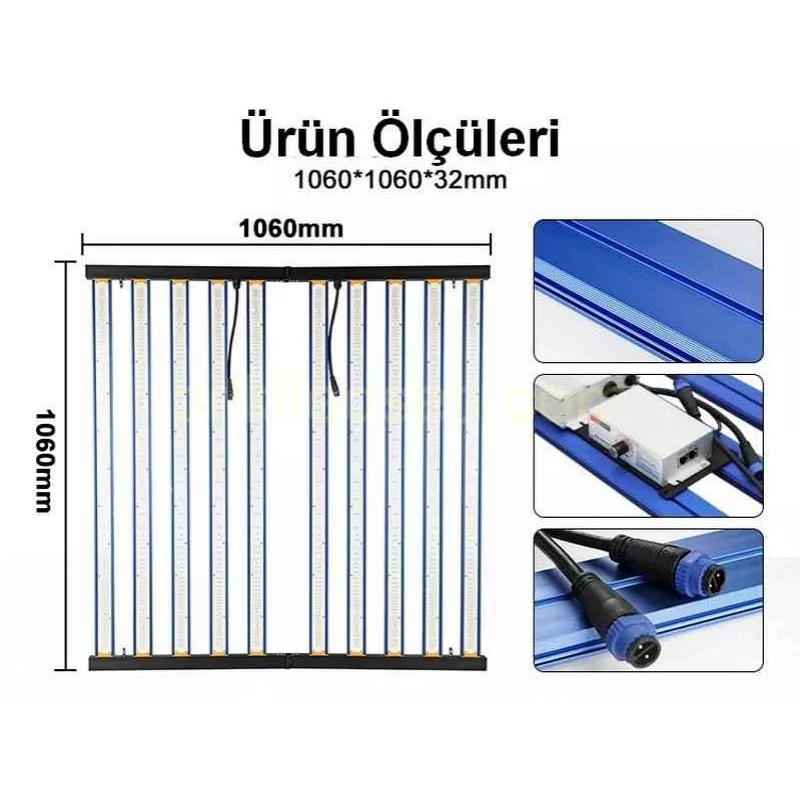 1000W F10 Max Samsung LM281B 9 1000W Bitki Lambası , F10 Max, 10 barlı, Samsung LM281B çipli