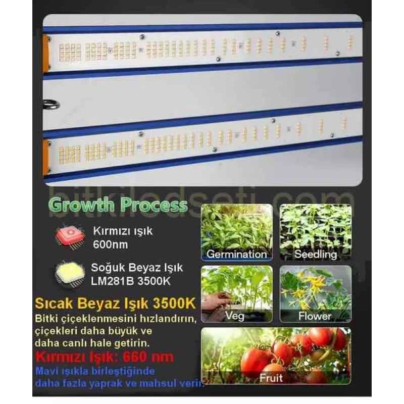 1000W F10 Max Samsung LM281B 16 1000W Bitki Lambası , F10 Max, 10 barlı, Samsung LM281B çipli