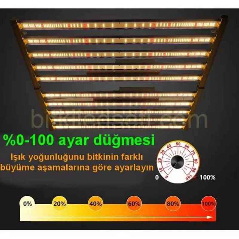 1000W F10 Max Samsung LM281B 13 1000W Bitki Lambası F10 Max'in geniş alanı kaplayan 10 barlı "spider" yapısı