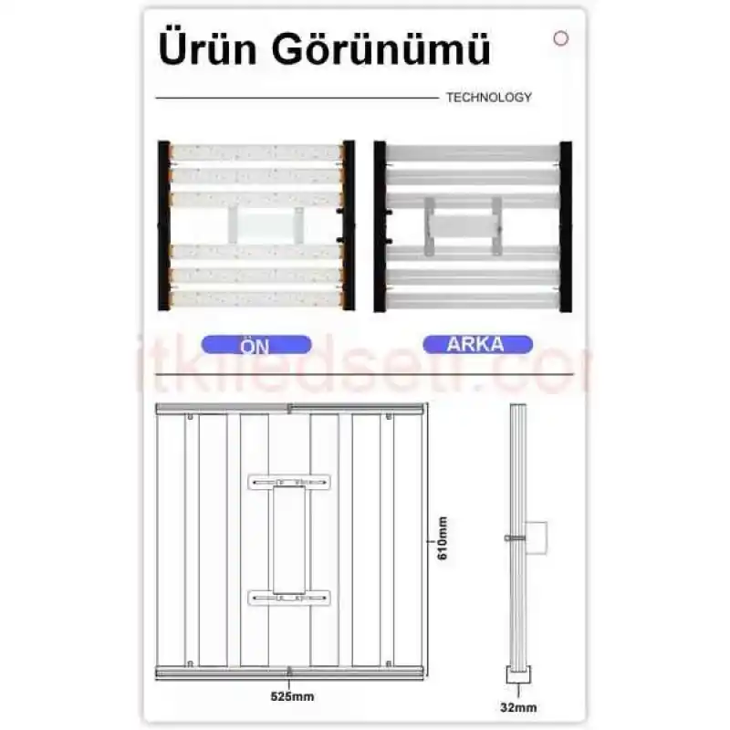 , F6 320W lambanın kompakt, katlanmış hali