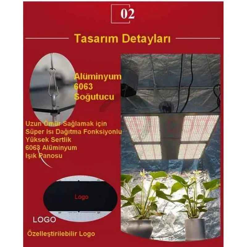 480W Folux Plus V2 (Samsung LM301B) 12 Folux Plus V2 480W lamba üzerindeki 1152 adet Samsung LM301B LED çipinin yakından görünümü