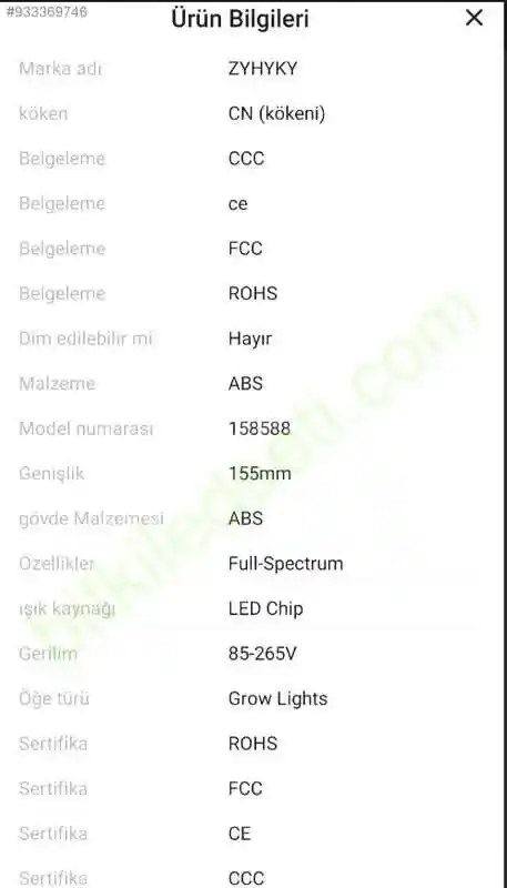 Samsung LM281B 60W Bitki Lambası 16 60 watt Samsung LM281B Quantum Tam Spektrum Reflektörlü LED Bitki Büyütme Lambası