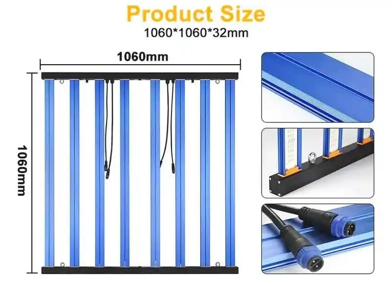 650W F8 Max Samsung & UV/IR 4 650W Bitki Lambası , F8 Max, 8 barlı ticari üretim tasarımı