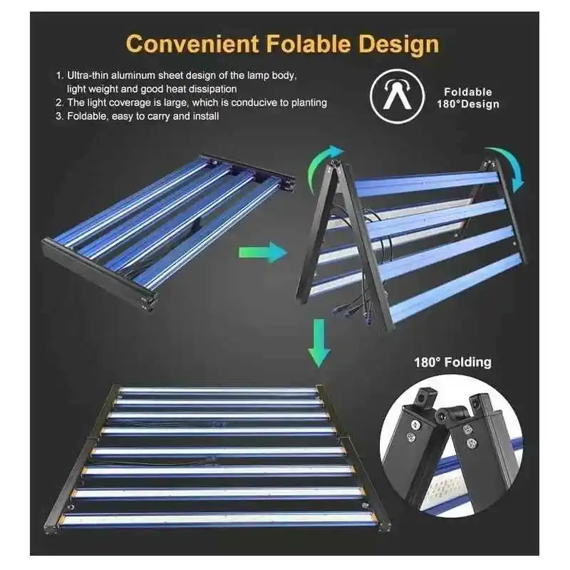 650W F8 Max Samsung & UV/IR 12 650W Bitki Lambası F8 Max'in Samsung çipli 8 adet LED barının yakından görünümü