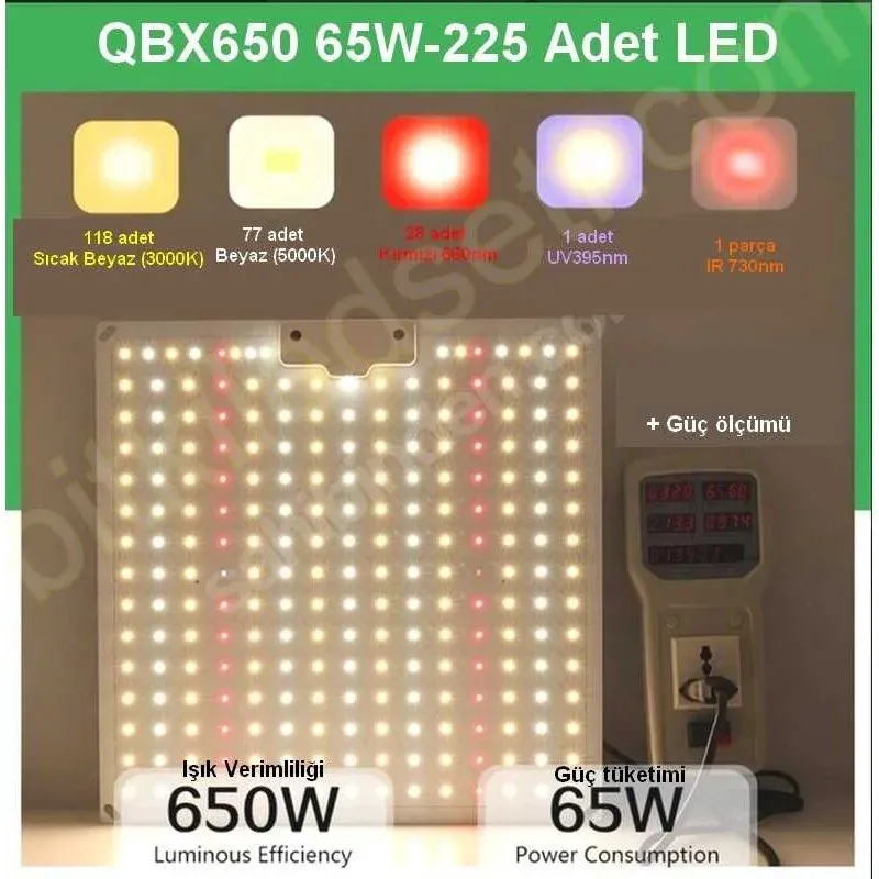 65W QBX650 Pro Quantum Board bitki lambası, VEG ve BLOOM modları