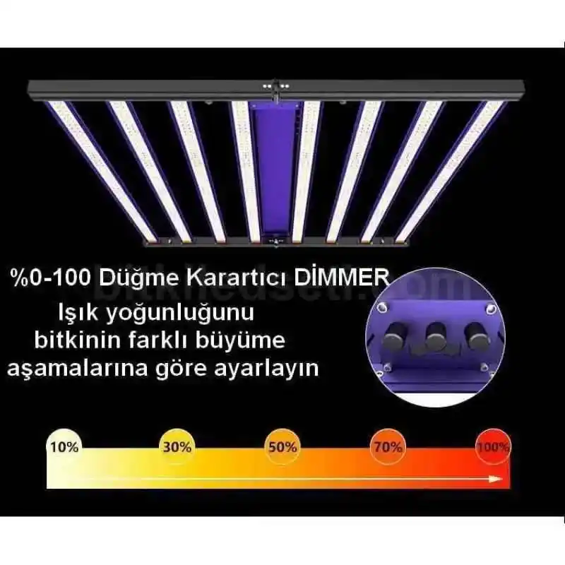 700W Bitki Lambası , F8, 8 barlı, 5 spektrumlu ve profesyonel sertifikalı tasarım