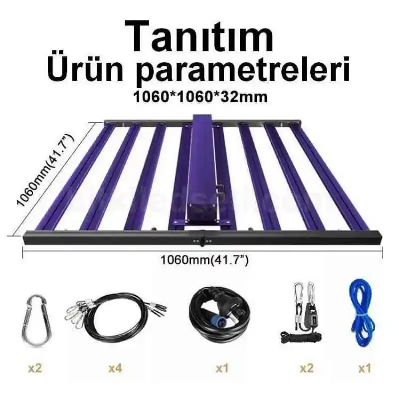 700W Bitki Lambası , F8, 8 barlı, 5 spektrumlu ve profesyonel sertifikalı tasarım