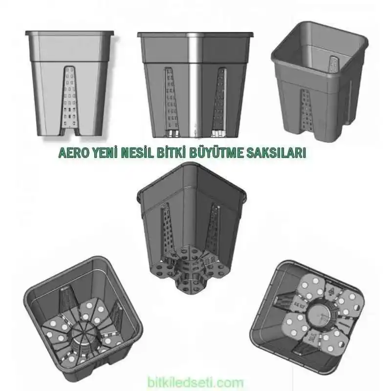 Aero 11 Litre Yeni Nesil Saksı 8 Aero Saksı 11 Litre, yan hava kanalları olan yeni nesil tasarım