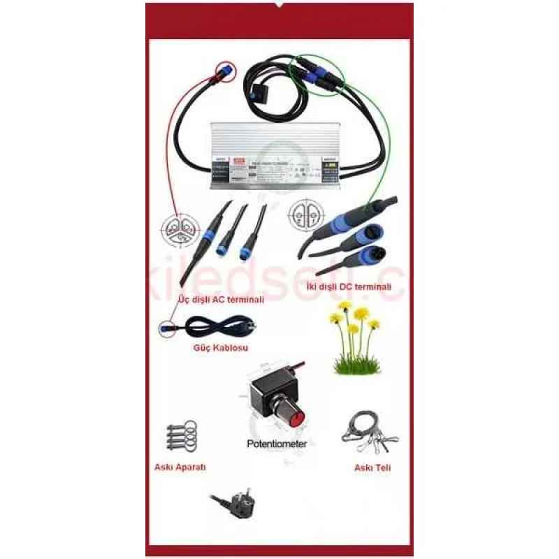 480W Folux Plus V2 (Samsung LM301B) 14 480W Samsung Lamba ile birlikte gelen endüstriyel sınıf Meanwell HLG-480H sürücü