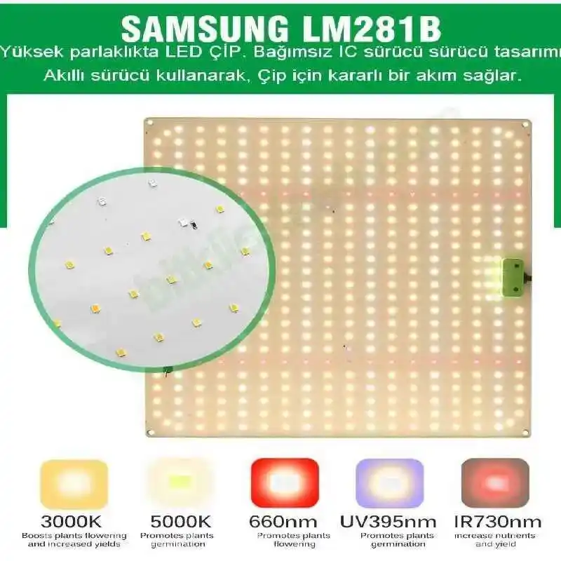 120W Quantum Board QBK1200Plus 6 QBK1200Plus 120W lambanın VEG/BLOOM seçim anahtarı ve dimmer düğmesi