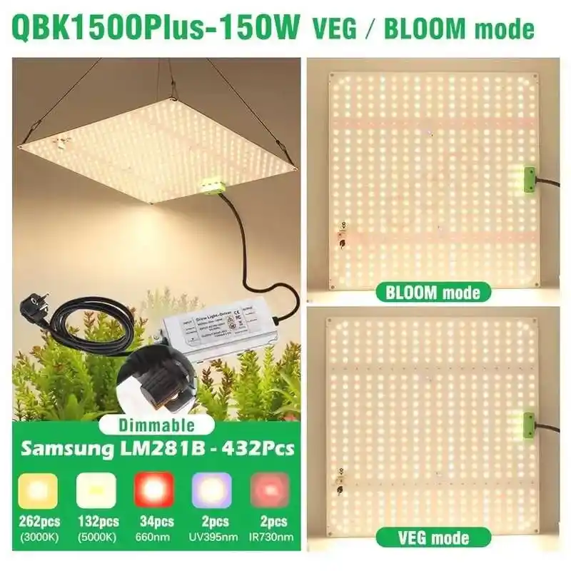 150W Bitki Lambası Samsung LM281B Quantum Board 27 150W Bitki Lambası Samsung LM281B Quantum Board QBK 1500 Plus