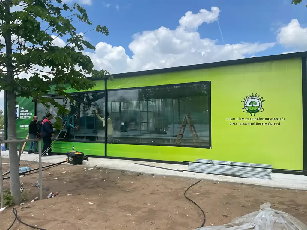 Dikey Tarım Konteyner Sera Kabini. Ankara Büyükşehir Belediyesi